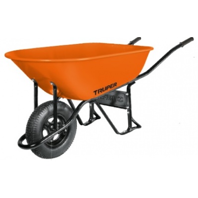 Carretilla 8 ft3 Neumática, bastidor tubular, Truper