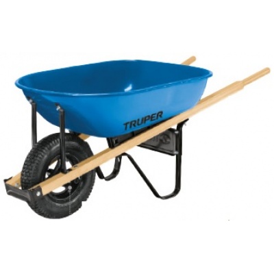 Carretilla 5 ft3 Neumática, bastidor tubular, Truper