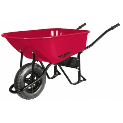 Carretilla 6 ft3 Imponchable, bastidor tubular, Truper