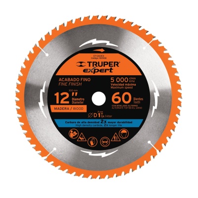 Disco sierra 12  para madera, 60 dientes centro 1 , Expert