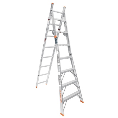 Escalera de combinación, tipo ll, 15 escalones, Truper