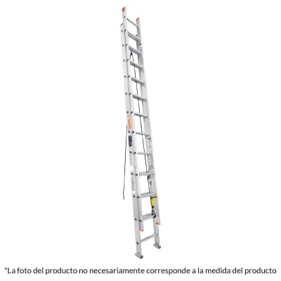Escalera de extensión, tipo II, 20 peldaños, Truper