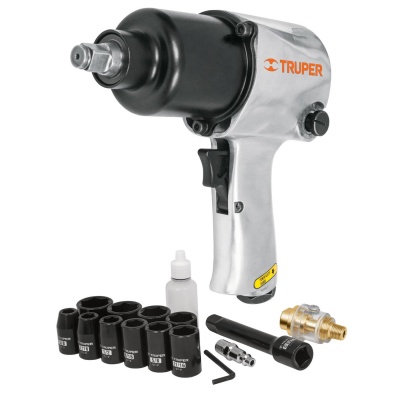 Kit de llave de impacto 1/2  ind. con estuche plástico