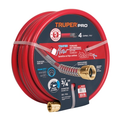 Manguera 3/4  super reforzada 4 capas conexiones metal 30m