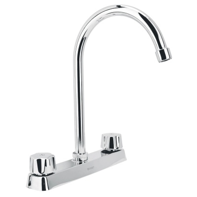 Mezcladora curva 8  p/fregadero, manerales hex cart cerámico