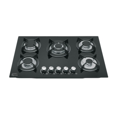 Parrilla de gas empotrable 5 quemadores, vidrio, Foset
