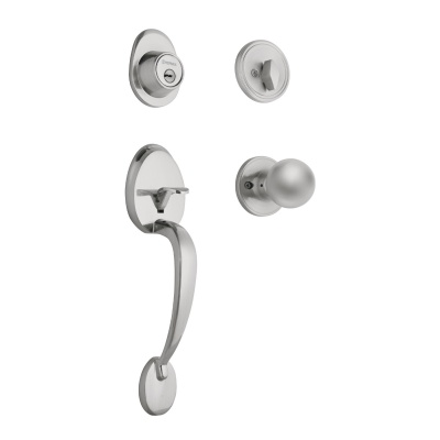 Jaladera, perilla y cerrojo llave-mariposa, cromo mate