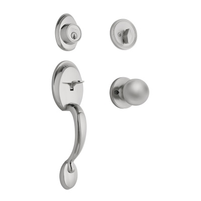 Jaladera, perilla y cerrojo mariposa, cromo mate, Hermex