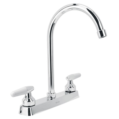 Mezcladora 8  p/fregadero, cuello curvo, manerales cono