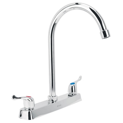 Mezcladora 8  p/fregadero, cuello curvo, manerales palanca