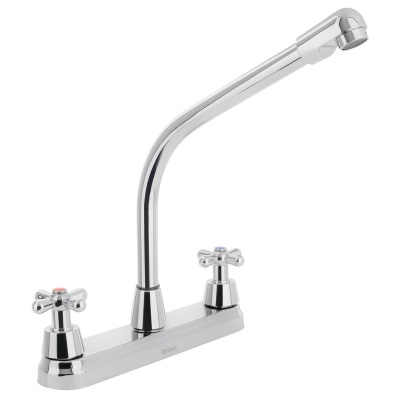 Mezcladora inox 8  p/fregadero, cuello cobra, cruceta, Foset