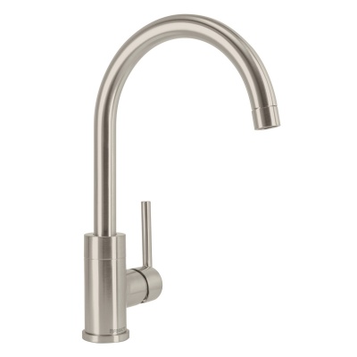 Monomando satín cuello alto para fregadero, Foset